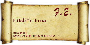 Fikár Erna névjegykártya